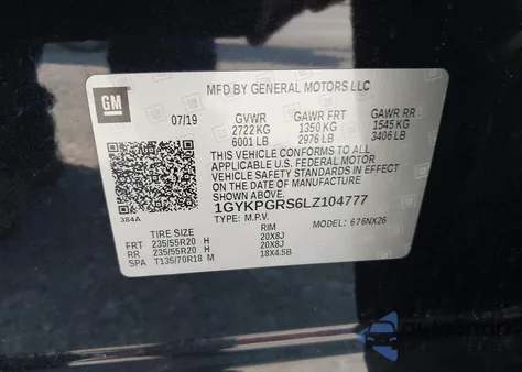 2020 Cadillac Xt6 Awd Sport z USA, uszkodzony, nr VIN 1GYKPGRS6LZ104777